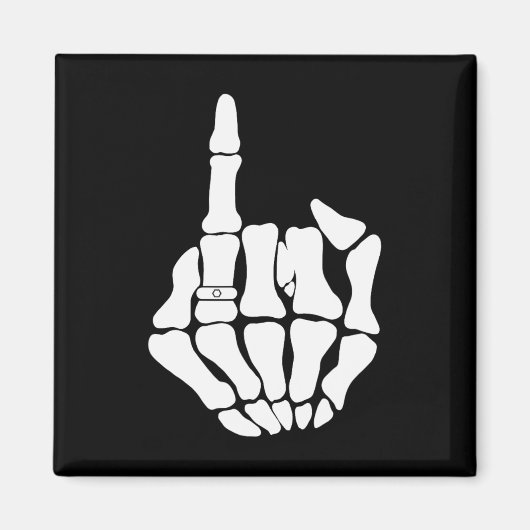 Skeleton Groom Wedding Just Married Spooky Gothic Magnet (Vorne)