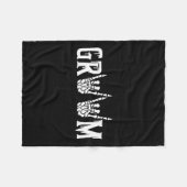 Skeleton Groom Wedding Just Married Spooky Hallowy Fleecedecke (Vorderseite (Horizontal))