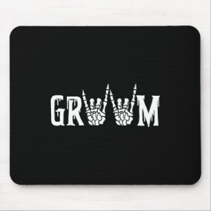 Skeleton Groom Wedding Just Married Spooky Hallowy Mousepad