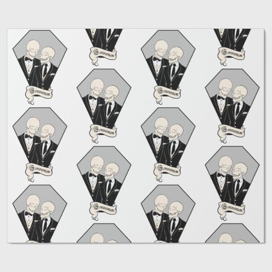 Skeleton Grooms Geschenkpapier (Flach)