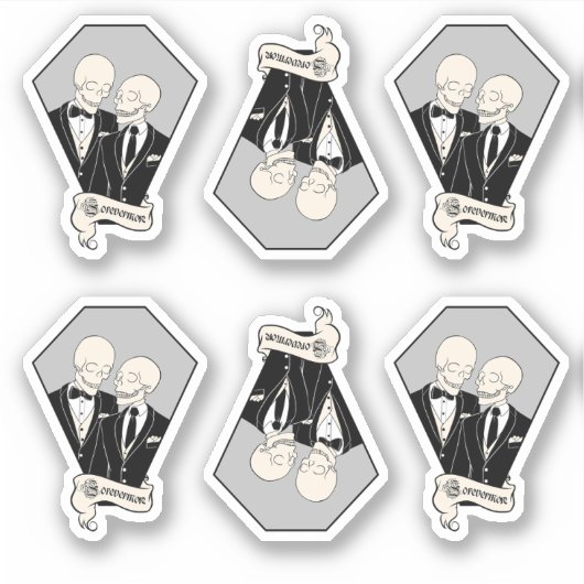Skeleton Grooms Sticker Set (Vorderseite)