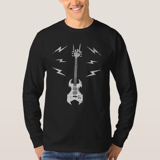 skeleton guitar rock and roll guitarist music love T-Shirt (Vorderseite)