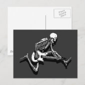Skeleton Guitarist Jump Postkarte (Vorne/Hinten)