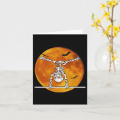 Skeleton Gymnastik Halloween Horizontal R Karte (Gelbe Blume)