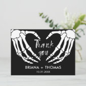 Skeleton Halloween Babydusche Dankeskarte (Stehend Vorderseite)