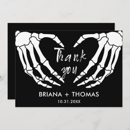 Skeleton Halloween Babydusche Dankeskarte (Vorne/Hinten)