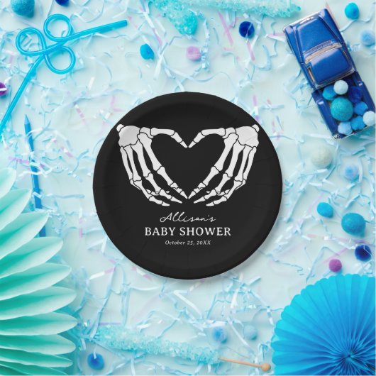 Skeleton Halloween Babydusche Pappteller (Party)