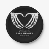 Skeleton Halloween Babydusche Pappteller (Vorderseite)