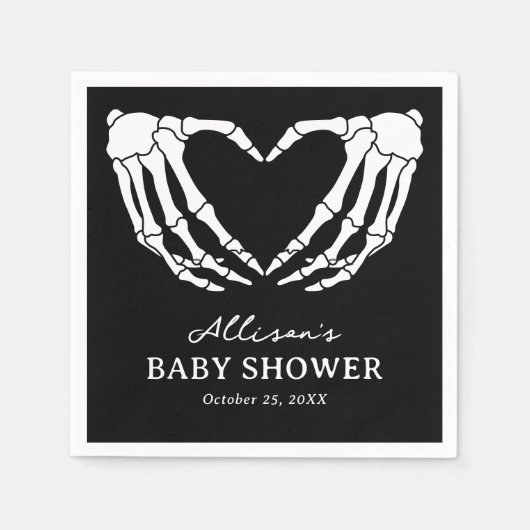 Skeleton Halloween Babydusche Serviette (Vorderseite)