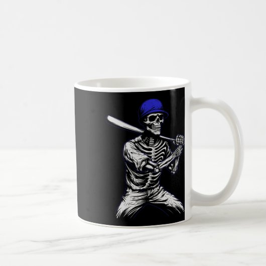 Skeleton Halloween Baseball Player Kaffeetasse (Rechts)