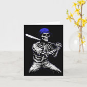 Skeleton Halloween Baseball Player Karte (Gelbe Blume)