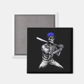 Skeleton Halloween Baseball Player Magnet (Vorderseite/Rückseite)