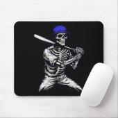 Skeleton Halloween Baseball Player Mousepad (Mit Mouse)