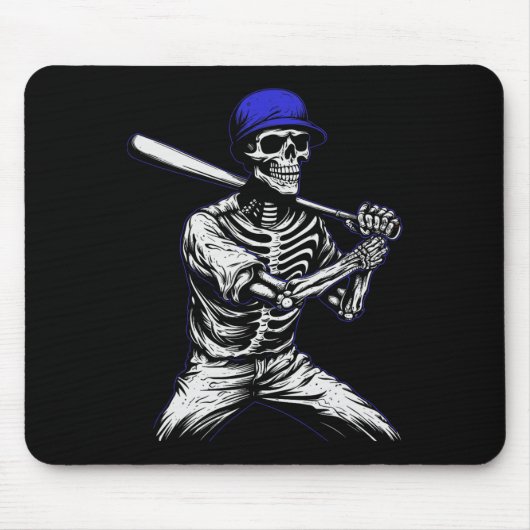 Skeleton Halloween Baseball Player Mousepad (Vorne)