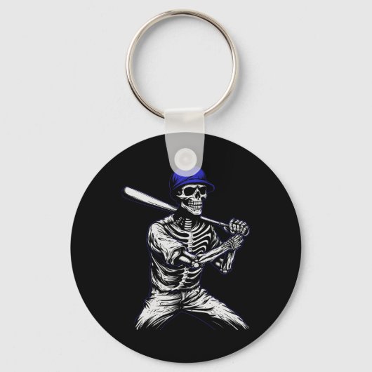 Skeleton Halloween Baseball Player Schlüsselanhänger (Vorderseite)