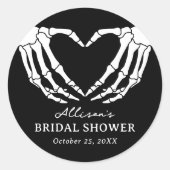 Skeleton Halloween Brautparty Runder Aufkleber (Vorderseite)