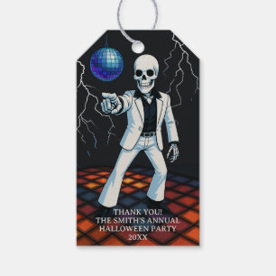 Skeleton Halloween Disco Party Vielen Dank Geschenkanhänger
