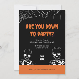 Skeleton Halloween Erwachsene Party Einladung