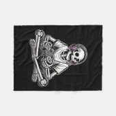 Skeleton Halloween Fleecedecke (Vorderseite (Horizontal))