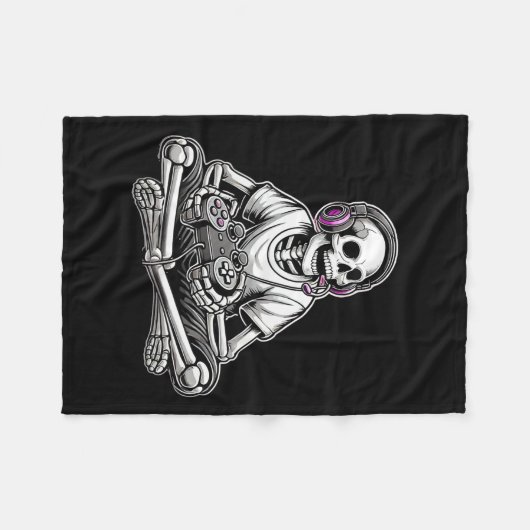 Skeleton Halloween Fleecedecke (Vorderseite (Horizontal))