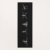 Skeleton Halloween Gothic Dead Inside Funny Black Yogamatte (Rückseite)