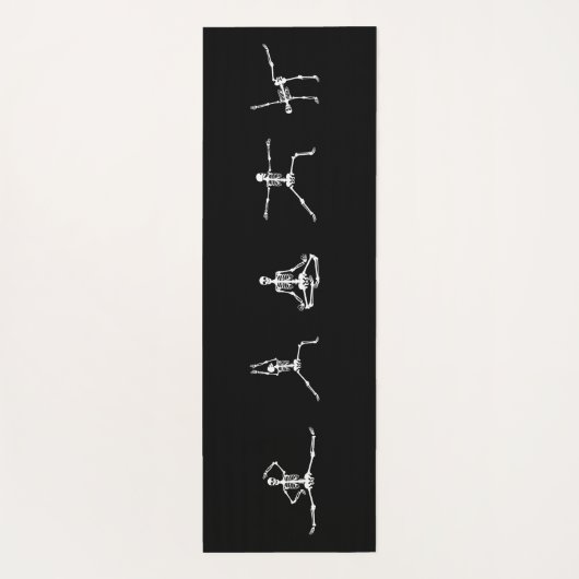 Skeleton Halloween Gothic Dead Inside Funny Black Yogamatte (Rückseite)