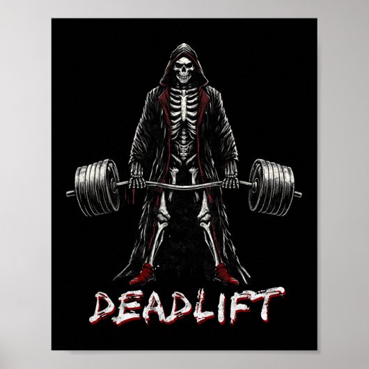 Skeleton Halloween Gym Jokes Weightlift Workout Poster (Vorne)