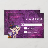 Skeleton Halloween Hochzeit RSVP Karte (Vorne/Hinten)