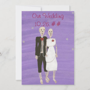 Skeleton Halloween Hochzeitsfeiern Einladung