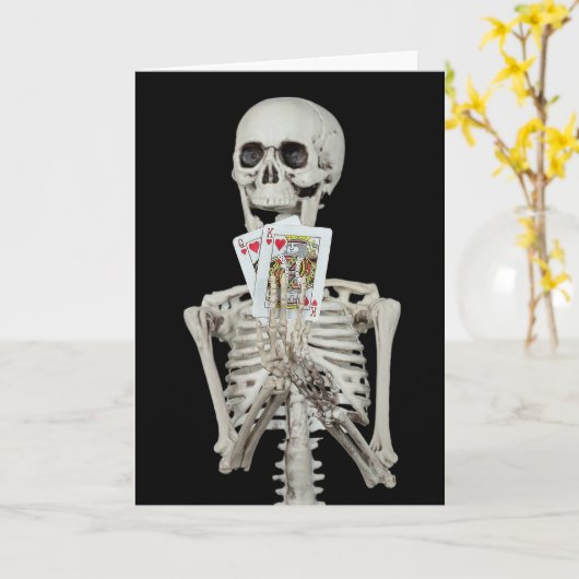 Skeleton Halloween Hochzeitsgratulation Karte (Gelbe Blume)