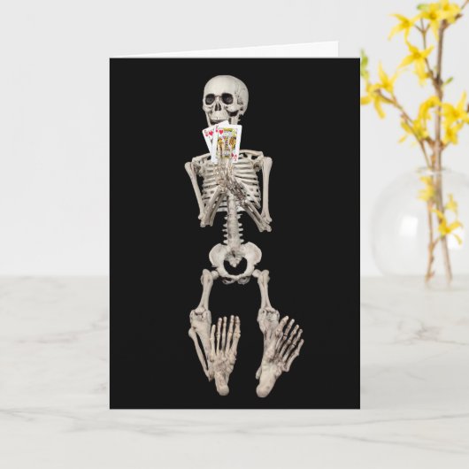 Skeleton Halloween Hochzeitsgratulation Karte (Gelbe Blume)