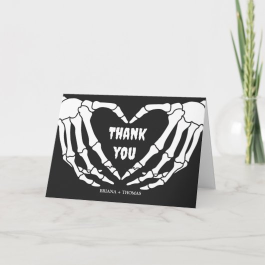 Skeleton Halloween Kinderdusche Danke Karte (Vorderseite)