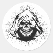 Skeleton Halloween Klassischer Rundsticker