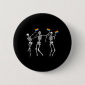 Skeleton Halloween Lgbt Flag Skeleton Gay Pride Mo Button (Vorderseite)