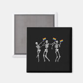 Skeleton Halloween Lgbt Flag Skeleton Gay Pride Mo Magnet (Vorderseite/Rückseite)