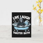 Skeleton Halloween Live-Lagh Toaster Bath Design Karte (Gelbe Blume)