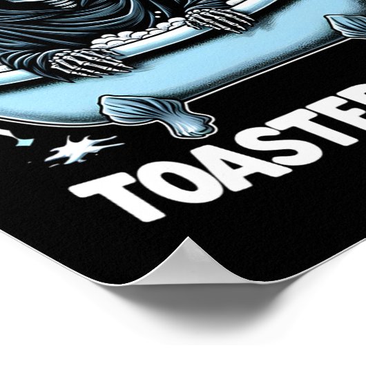 Skeleton Halloween Live-Lagh Toaster Bath Design Poster (Ecke)