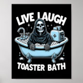 Skeleton Halloween Live-Lagh Toaster Bath Design Poster (Vorne)