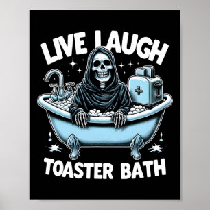 Skeleton Halloween Live-Lagh Toaster Bath Design Poster