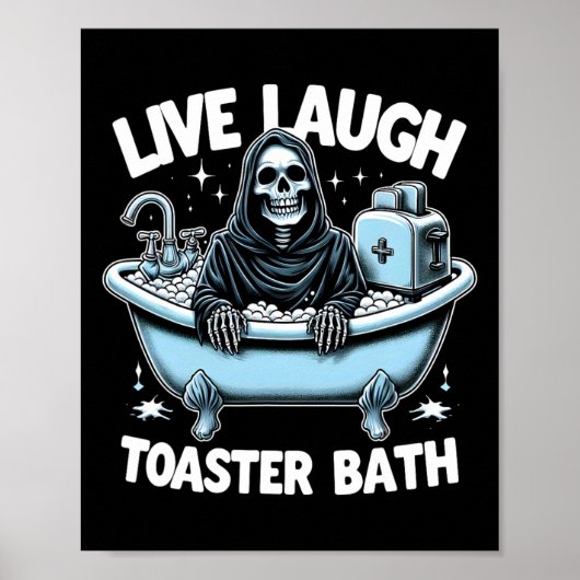 Skeleton Halloween Live-Lagh Toaster Bath Design Poster (Vorne)