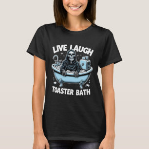 Skeleton Halloween Live-Lagh Toaster Bath Design T-Shirt
