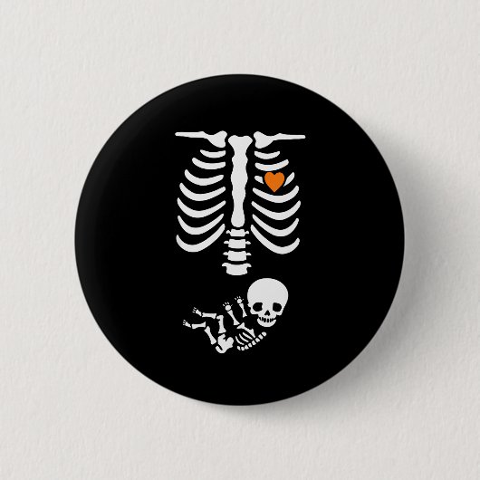 Skeleton Halloween Maternity Funny Pregnancy 2025 Button (Vorderseite)