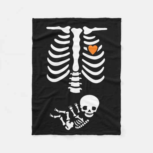 Skeleton Halloween Maternity Funny Pregnancy 2025 Fleecedecke (Vorderseite)