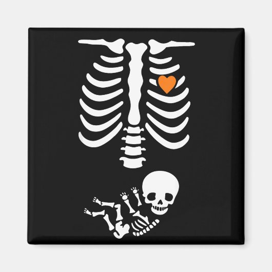 Skeleton Halloween Maternity Funny Pregnancy 2025 Magnet (Vorne)
