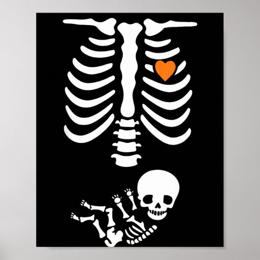 Skeleton Halloween Maternity Funny Pregnancy 2025  Poster (Vorne)