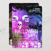 Skeleton Halloween-Party Freaky Night Einladung (Vorne/Hinten)