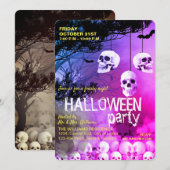 Skeleton Halloween-Party Freaky Night Einladung (Vorne/Hinten)