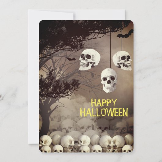 Skeleton Halloween-Party Freaky Night Einladung (Rückseite)