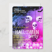 Skeleton Halloween-Party Freaky Night Einladung (Vorderseite)