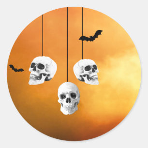 Skeleton Halloween-Party Freaky Night Runder Aufkleber
